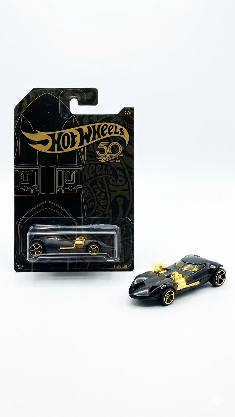 Hot Wheels 50th Anniversary Black & Gold Twin Mill