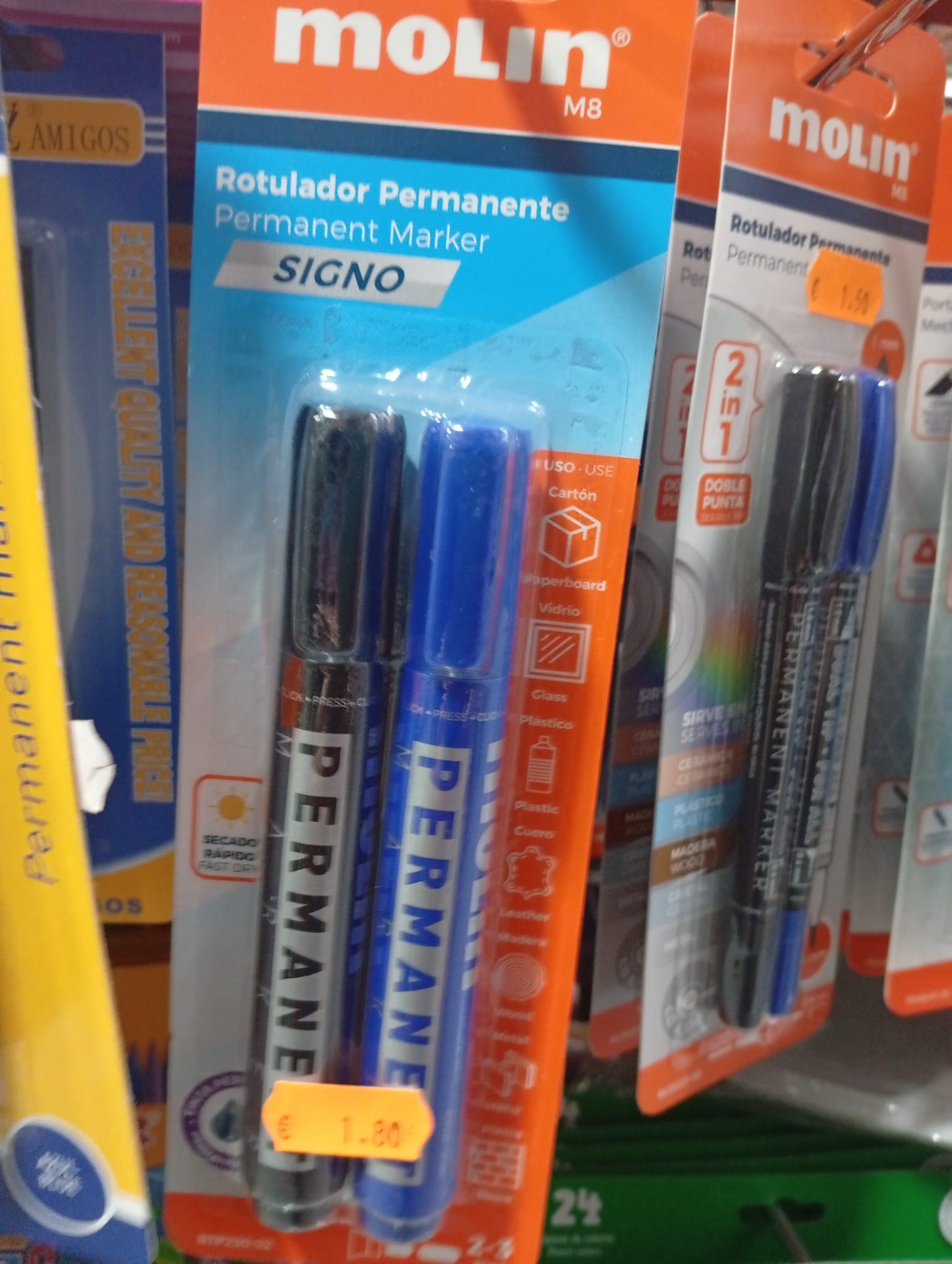 Pack 2 Rotuladores Permanentes Azul y Negro
