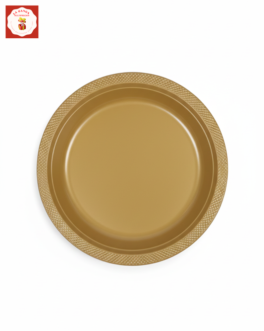 Pack 10 Platos Base Dorados Elegantes - Menaje de Lujo para Nochevieja La Ganga