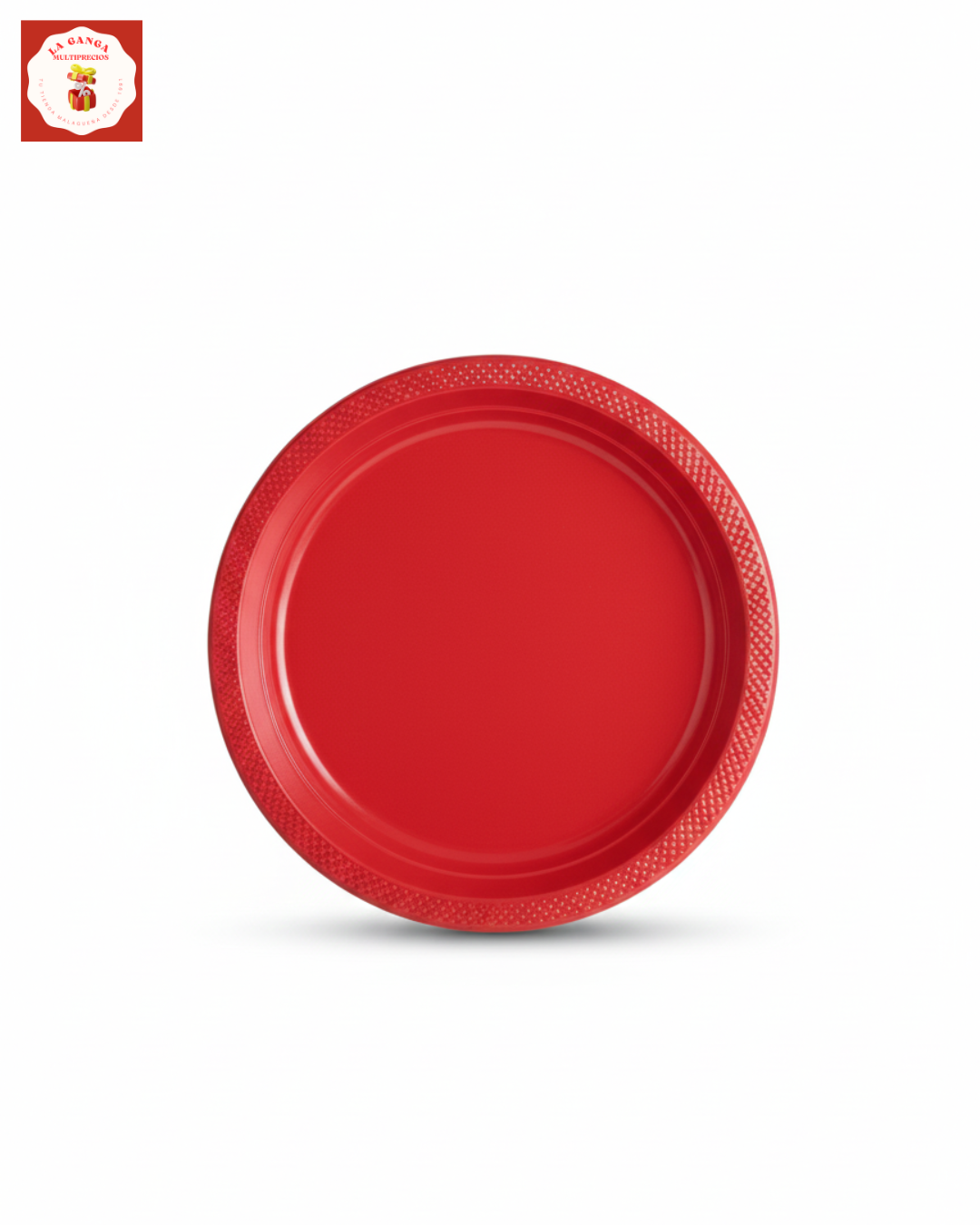 Pack 12 Platos Rojos Reutilizables - Menaje de Fiesta y Navidad La Ganga