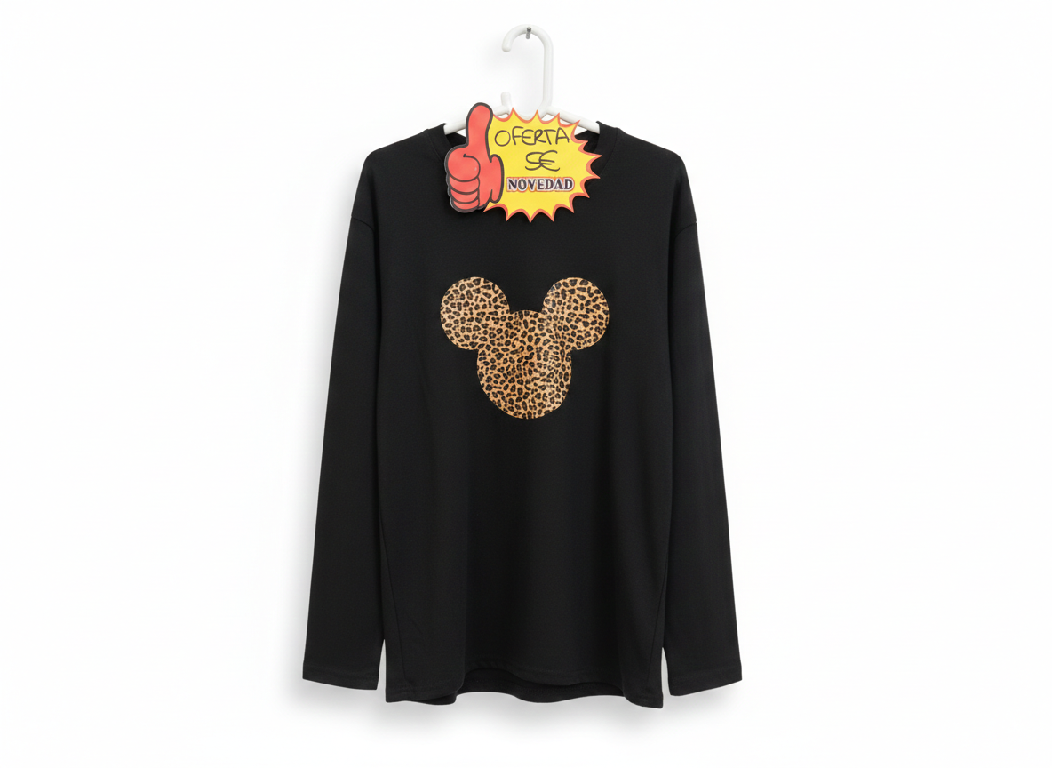 Camiseta de Punto Manga Larga Mickey Mouse