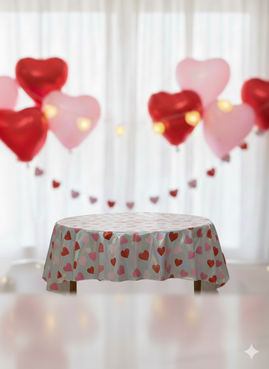Mantel Impermeable de Corazones San Valentín