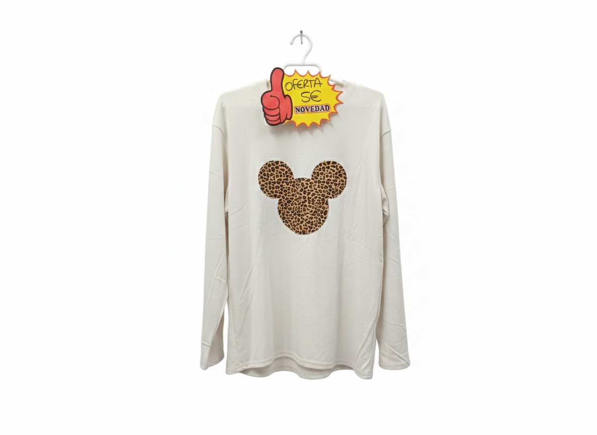 Camiseta de Punto Manga Larga Mickey Mouse