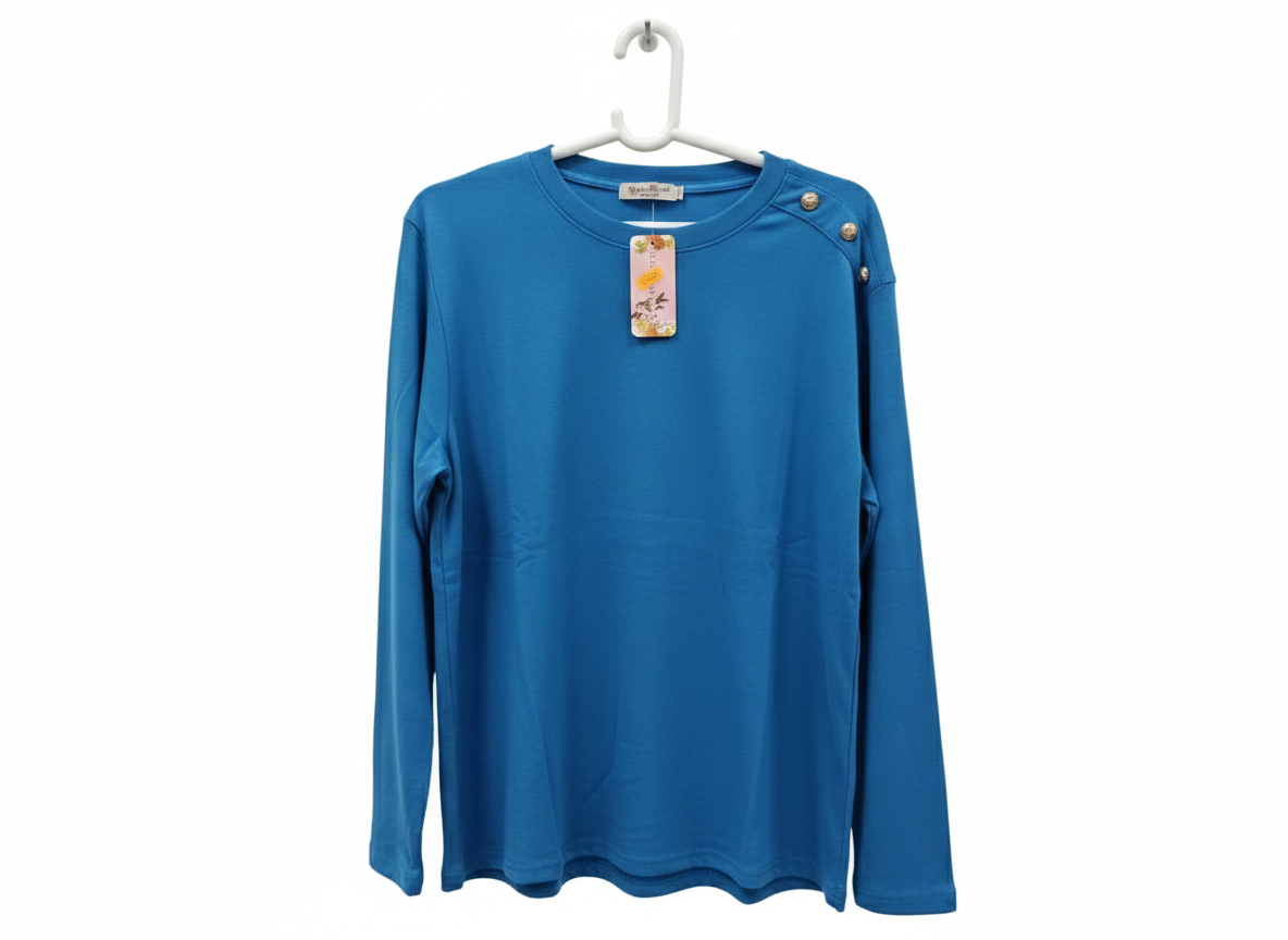 Camiseta de Punto Elegante con Botones en el Hombro