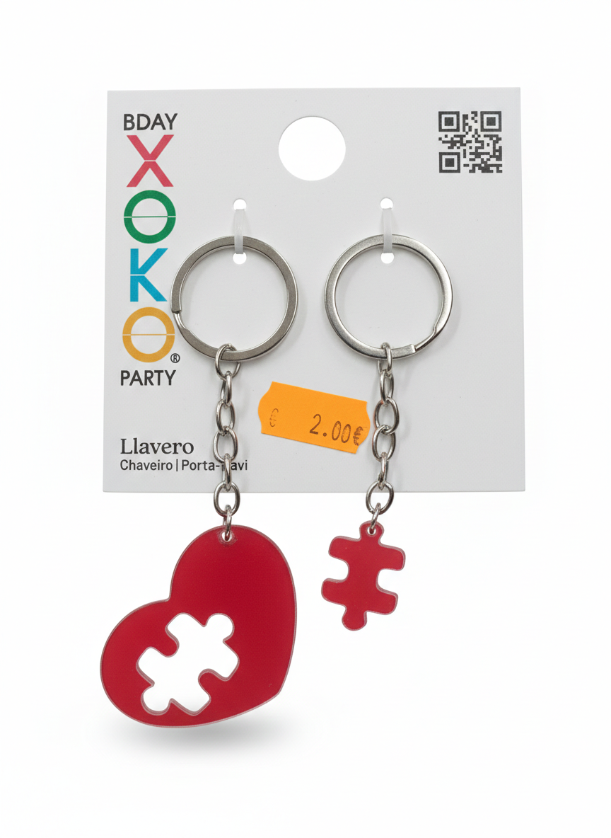 Llavero Parejas San Valentín - Corazón Puzzle (2 Piezas)