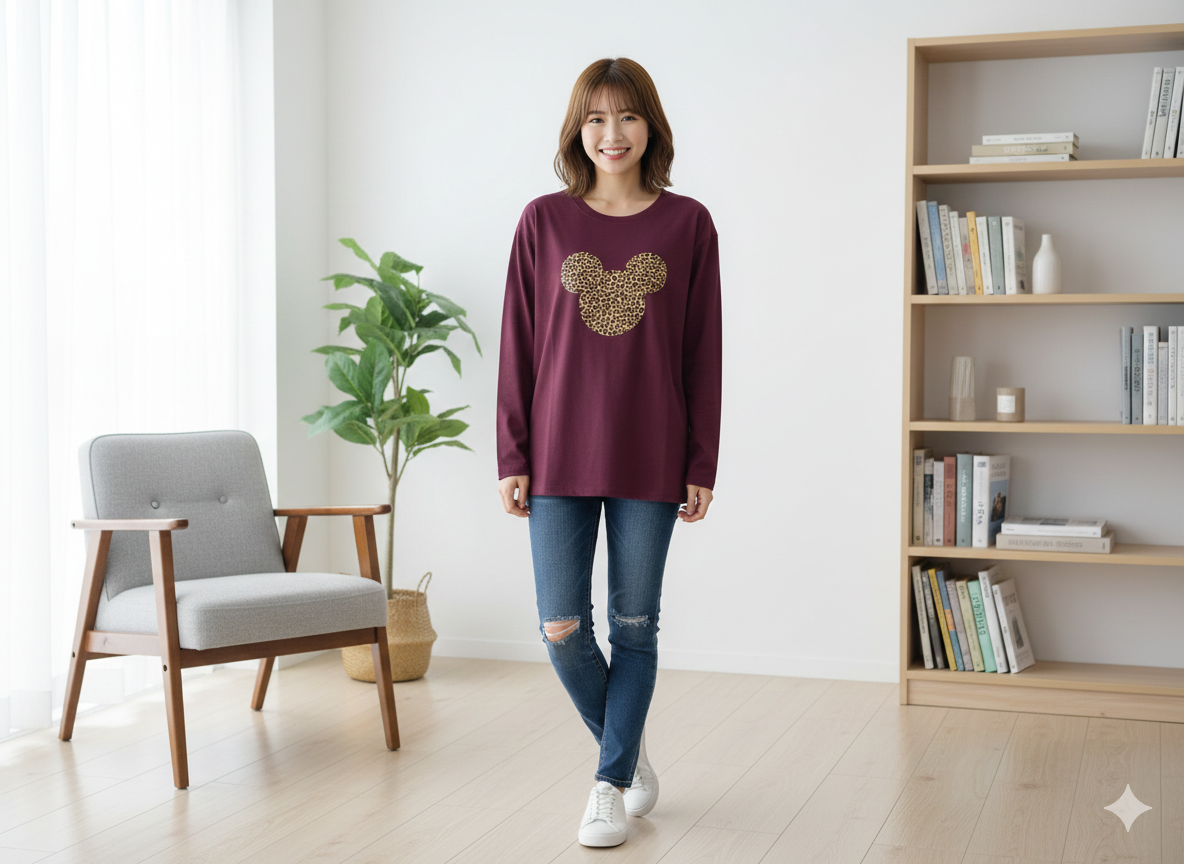 Camiseta de Punto Manga Larga Mickey Mouse