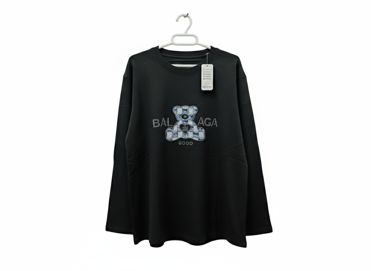 Camiseta de Punto con Silueta de Osito