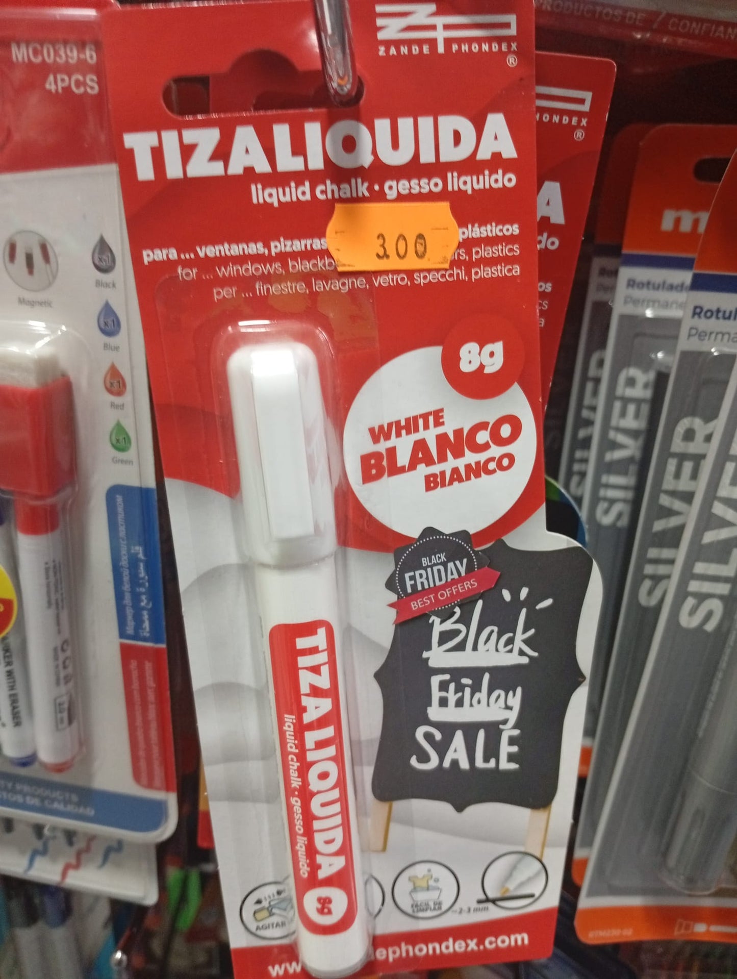 Rotulador Tiza Líquida Blanco para Ventanas y Pizarras