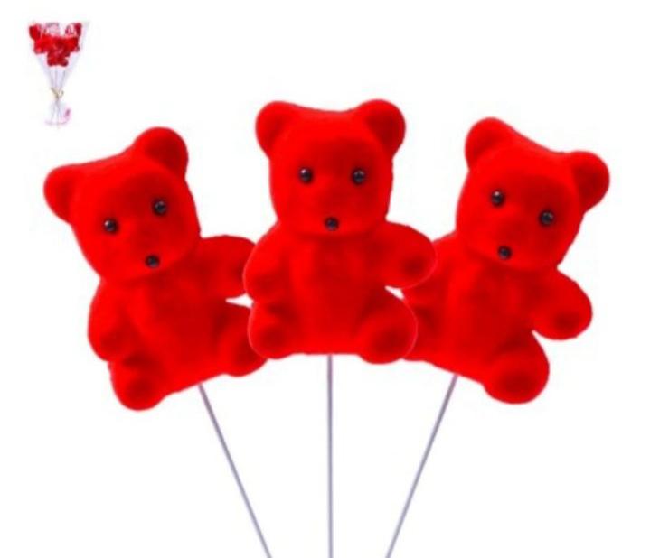 Oso y corazones San Valentín Brocheta