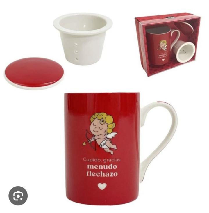 Taza Tisana 295ml con Filtro Cerámica Amor